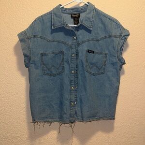 Wrangler Blue Denim Sleeveless Shirt
